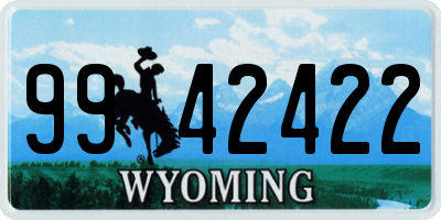 WY license plate 9942422