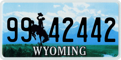 WY license plate 9942442