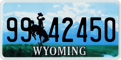 WY license plate 9942450