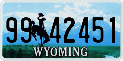 WY license plate 9942451