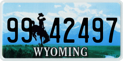 WY license plate 9942497