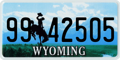 WY license plate 9942505