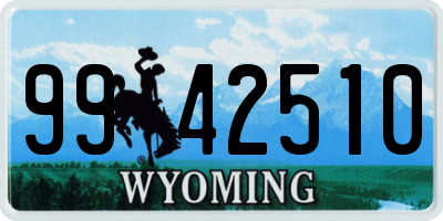 WY license plate 9942510