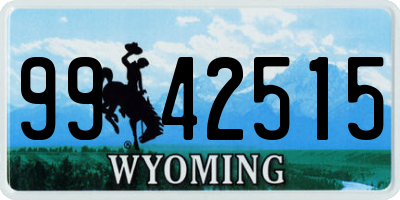 WY license plate 9942515