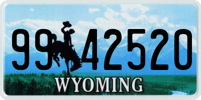 WY license plate 9942520