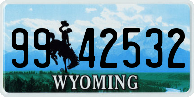 WY license plate 9942532