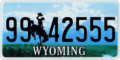 WY license plate 9942555