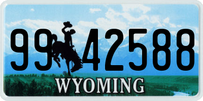 WY license plate 9942588
