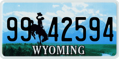 WY license plate 9942594