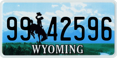 WY license plate 9942596
