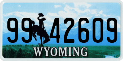 WY license plate 9942609
