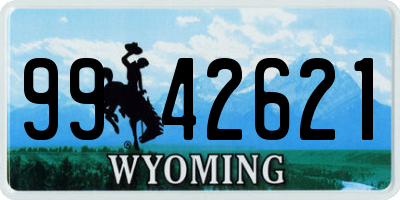 WY license plate 9942621