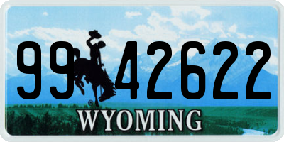 WY license plate 9942622