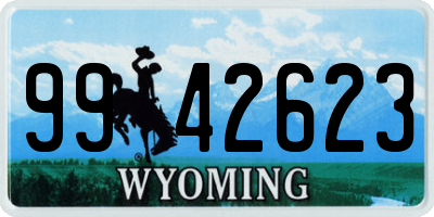 WY license plate 9942623