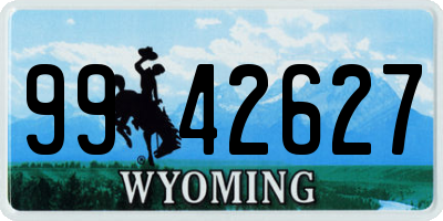 WY license plate 9942627