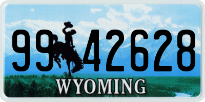 WY license plate 9942628
