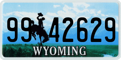 WY license plate 9942629