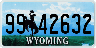 WY license plate 9942632