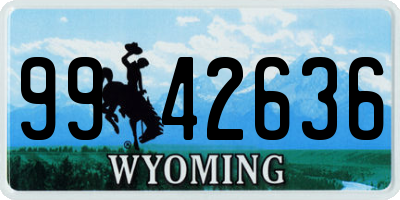 WY license plate 9942636