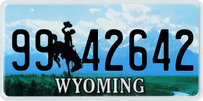 WY license plate 9942642