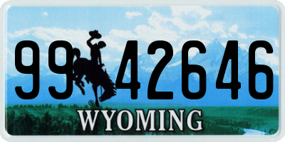 WY license plate 9942646