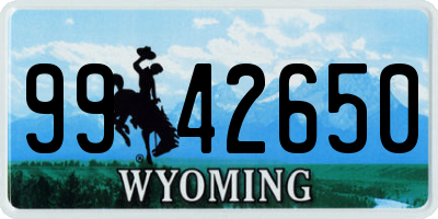 WY license plate 9942650