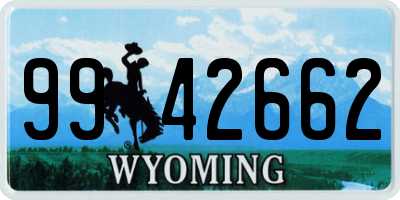 WY license plate 9942662