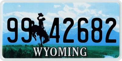 WY license plate 9942682