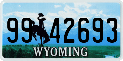 WY license plate 9942693