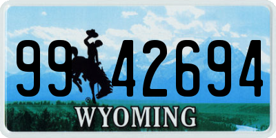 WY license plate 9942694