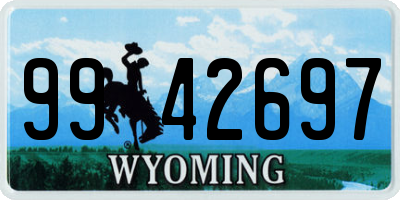 WY license plate 9942697