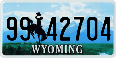 WY license plate 9942704