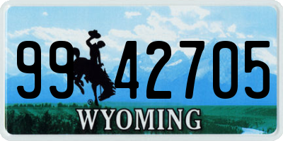 WY license plate 9942705