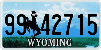 WY license plate 9942715