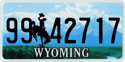 WY license plate 9942717