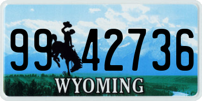 WY license plate 9942736