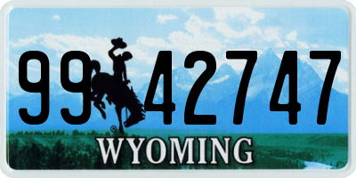 WY license plate 9942747