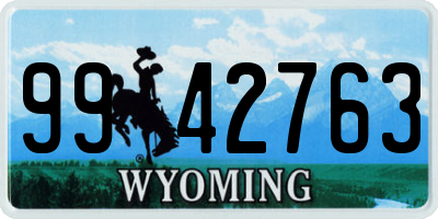 WY license plate 9942763
