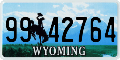 WY license plate 9942764