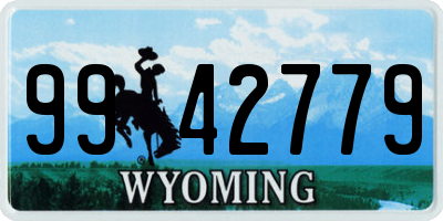 WY license plate 9942779