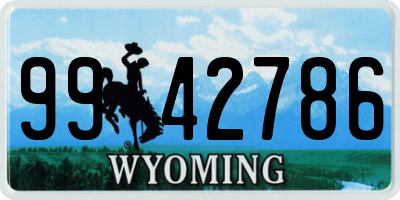WY license plate 9942786