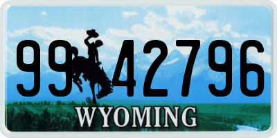 WY license plate 9942796