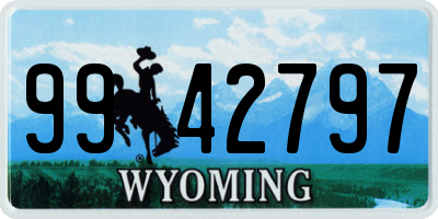 WY license plate 9942797