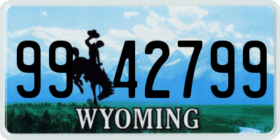 WY license plate 9942799