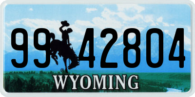 WY license plate 9942804