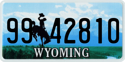 WY license plate 9942810