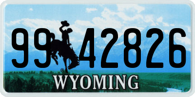 WY license plate 9942826