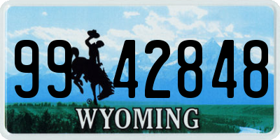 WY license plate 9942848