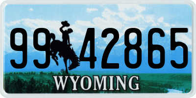 WY license plate 9942865