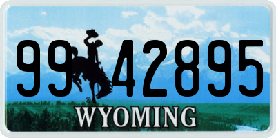 WY license plate 9942895